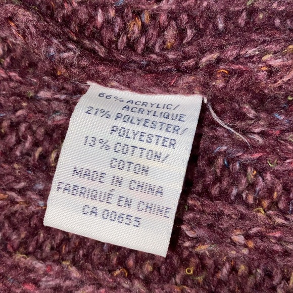 Reitmans burgundy knit sweater cardigan size large - Picture 6 of 8